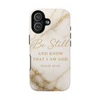 Be Still Psalm 46:10 Marble Magnetic Phone Case — Tough Protective Christian iPhone Cover