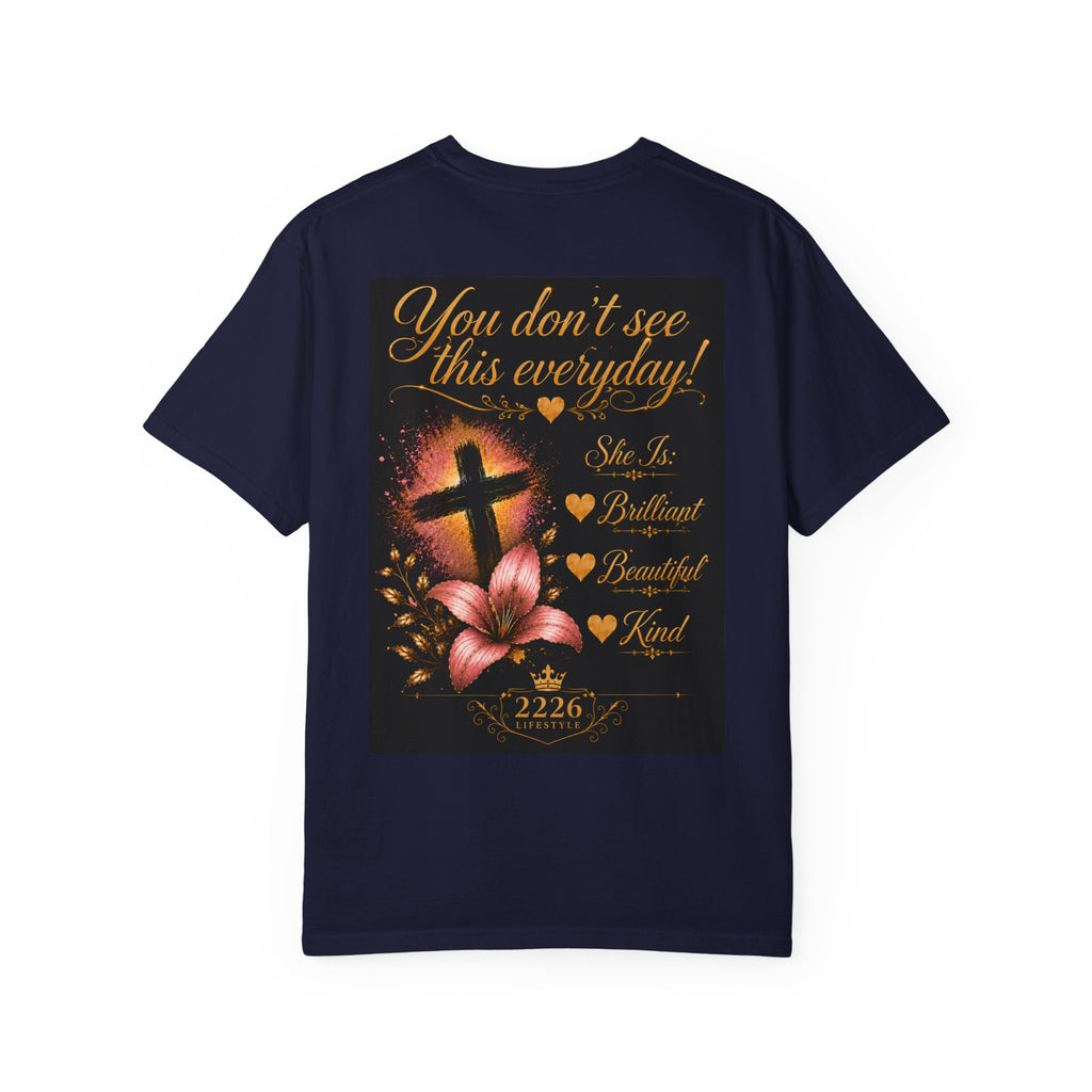 Kingdom Living Lion T-Shirt — Inspirational Christian Cross Floral Tee