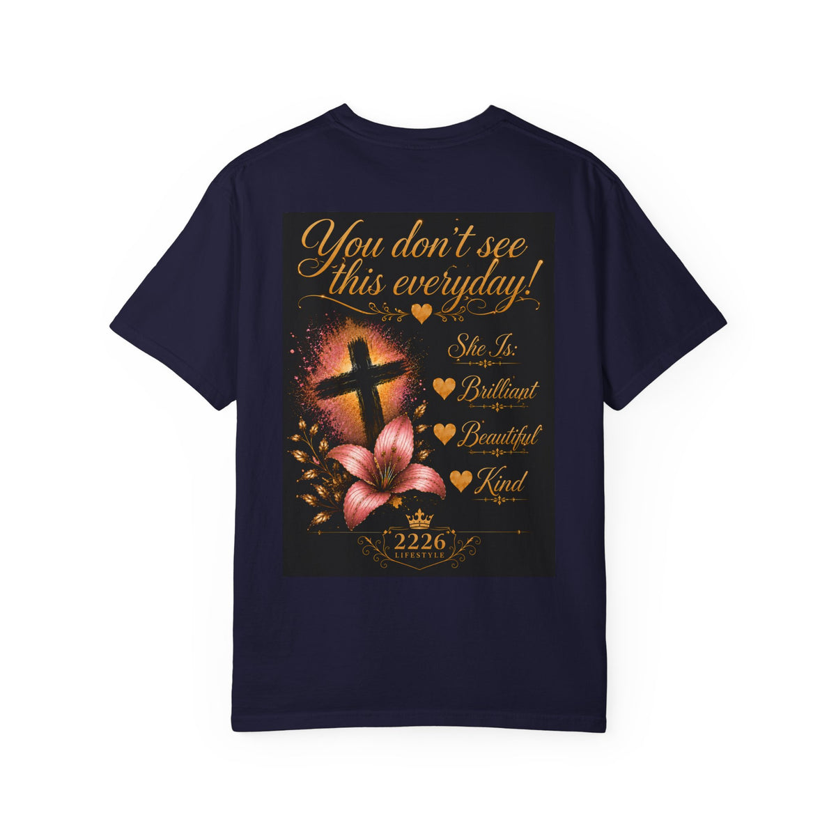 Kingdom Living Lion T-Shirt — Inspirational Christian Cross Floral Tee