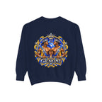 Gemini Zodiac Sweatshirt — Ornate Gold & Blue Gemini Crest