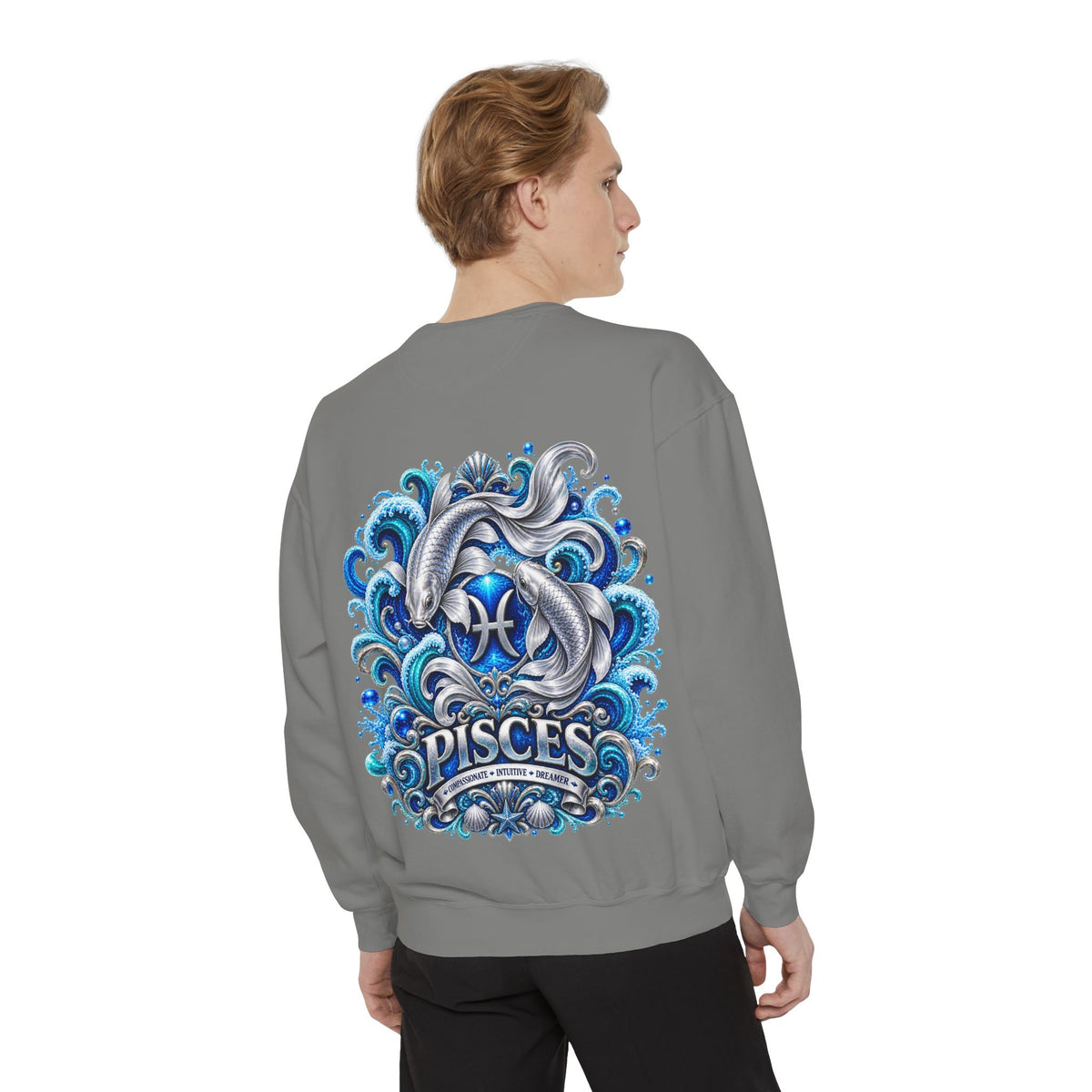 Pisces Zodiac Sweatshirt – Artistic Koi Fish Horoscope Pullover