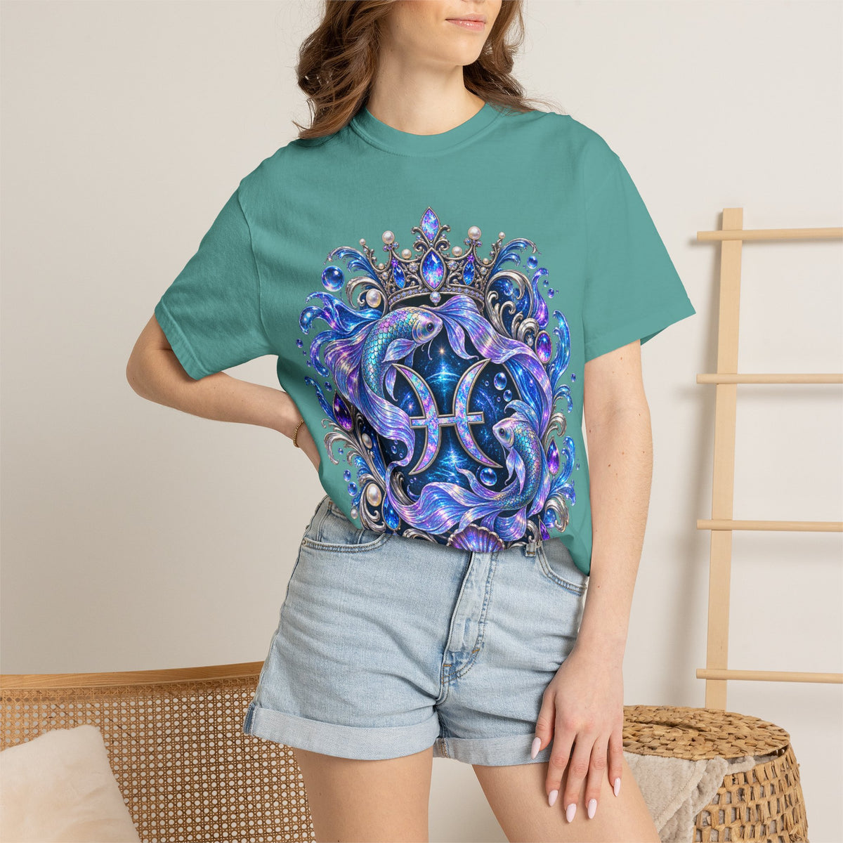 Pisces Zodiac T-Shirt — Mystical Ocean Shark Astrological Tee