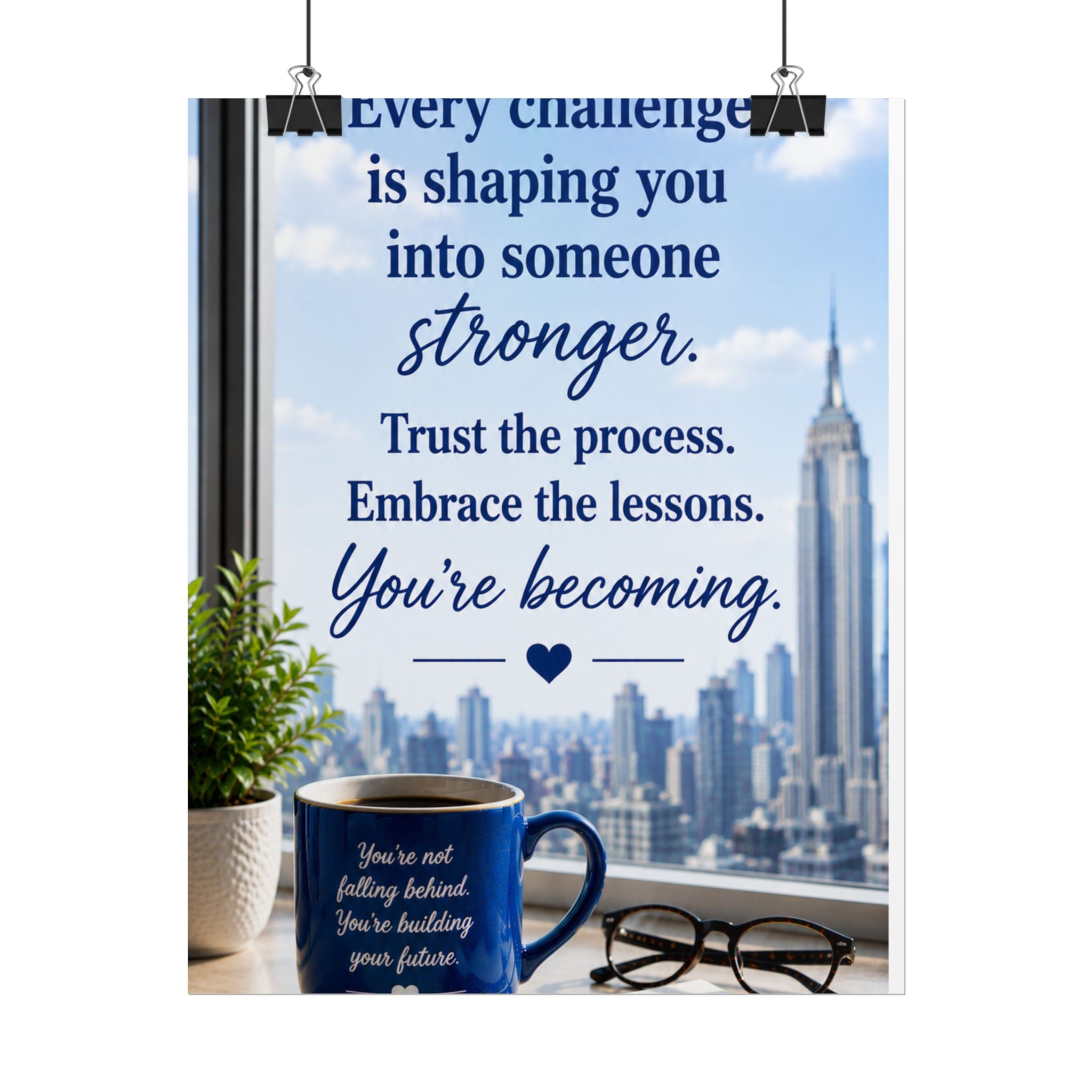Motivational Rolled Poster - "Every challenge is shaping you into someone stronger" Inspirational Wall Art