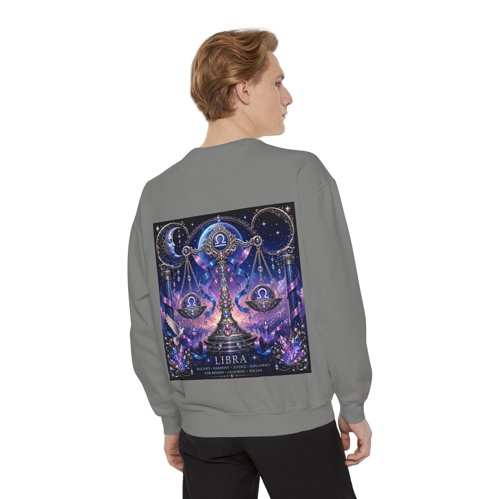 Libra Zodiac Sweatshirt — Scales Astrology Graphic Crewneck