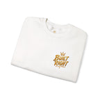 Built Right Crewneck Sweatshirt — "Built Right: Beautiful. Brave. Brilliant." Gold Graphic