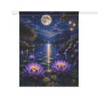 Moonlit Lotus Garden Flag — Decorative Outdoor Garden Banner