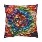 Colorful Swirl Outdoor Pillow — Vibrant Abstract Garden Cushion
