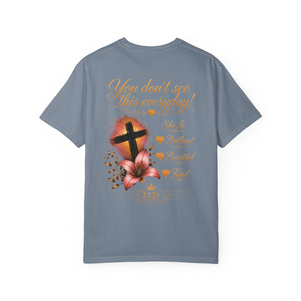 Christian Cross Floral T-Shirt — “You Don’t See This Everyday” Inspirational Tee
