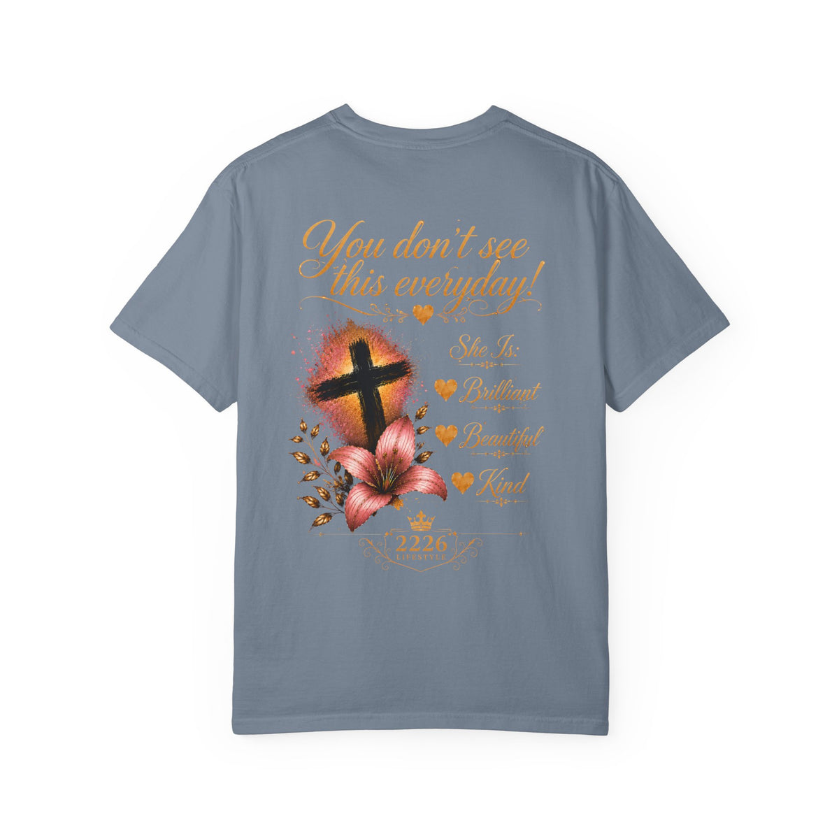 Christian Cross Floral T-Shirt — “You Don’t See This Everyday” Inspirational Tee