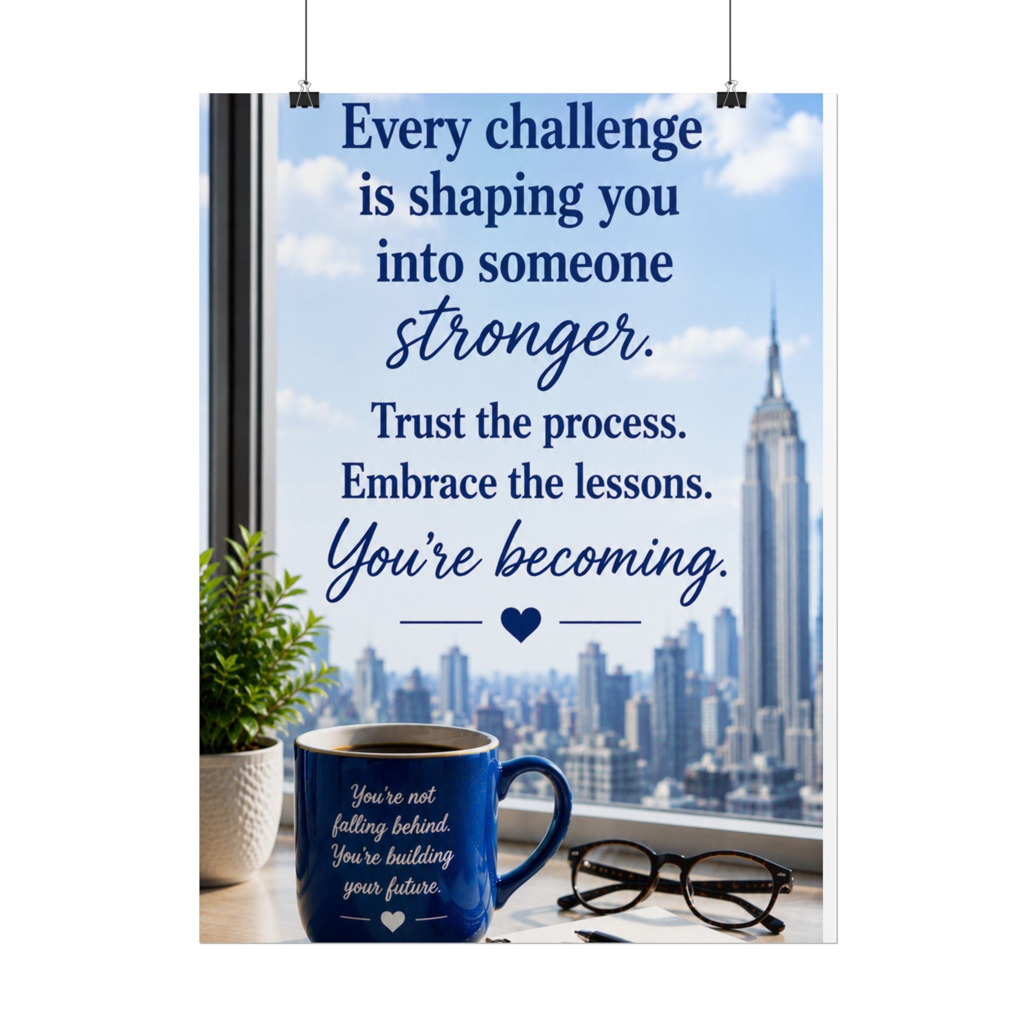 Motivational Rolled Poster - "Every challenge is shaping you into someone stronger" Inspirational Wall Art