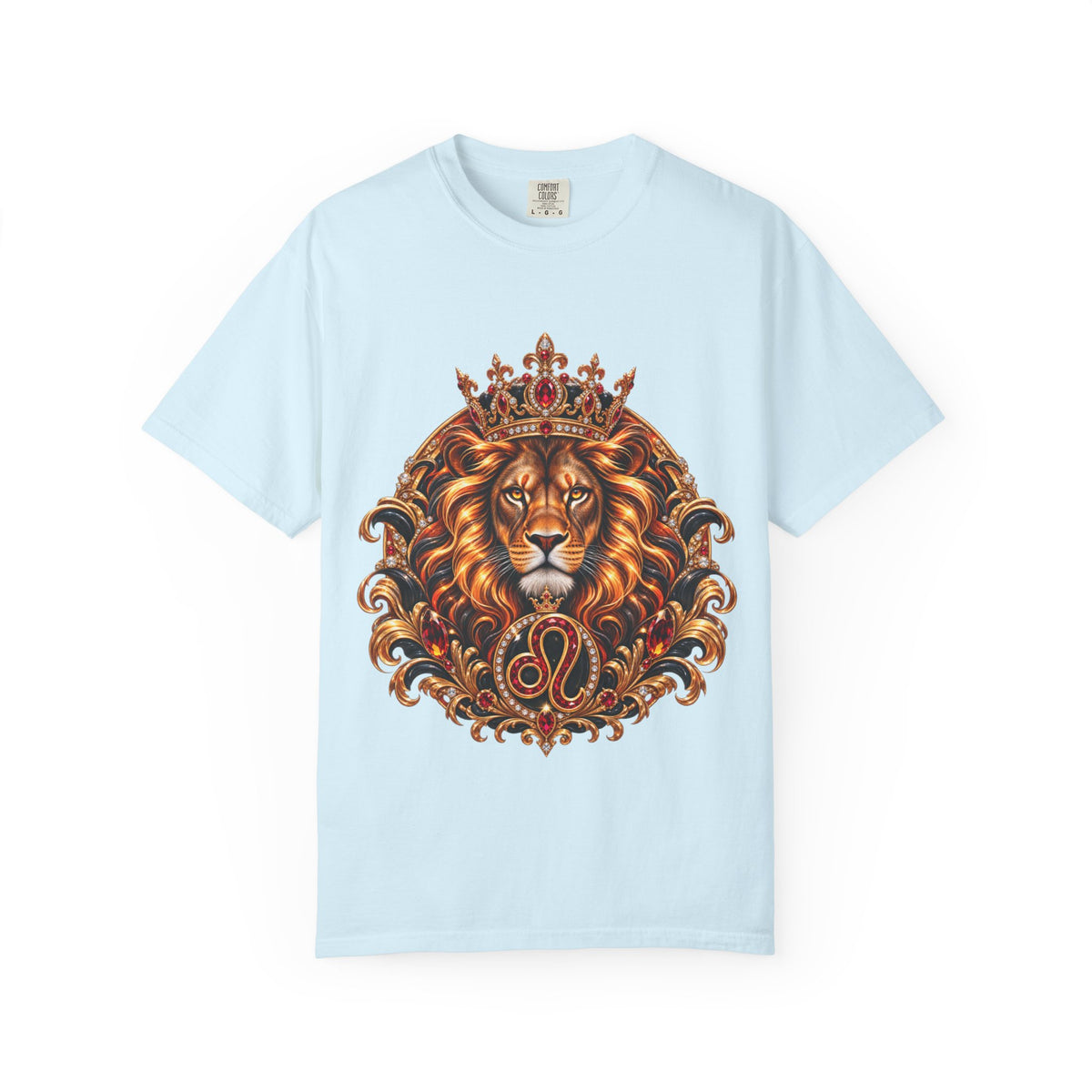 Leo Zodiac Lion T-Shirt — Regal Crowned Lion Astrology Tee