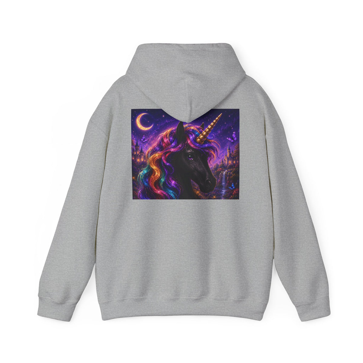 Unicorn Hoodie – Cosmic Rainbow Black Unicorn Pullover