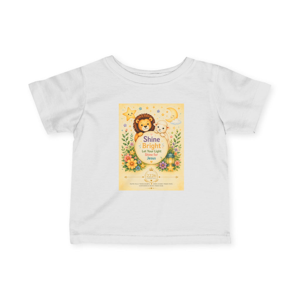 Infant Tee — "Shine Bright" Nursery Lion Floral Baby Shirt