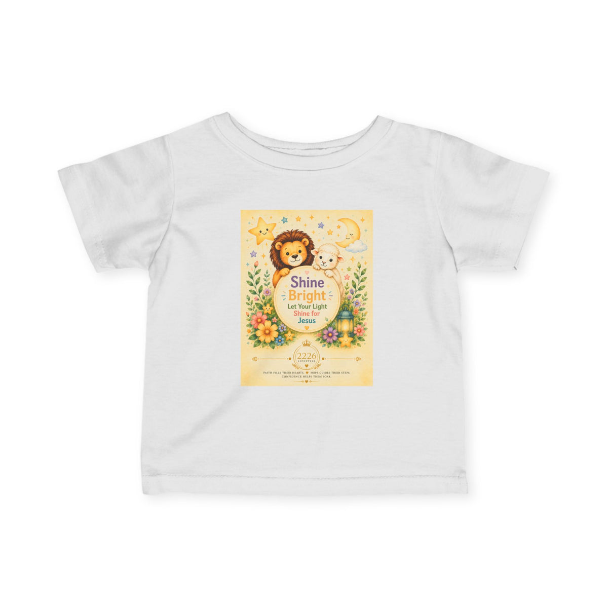 Infant Tee — "Shine Bright" Nursery Lion Floral Baby Shirt