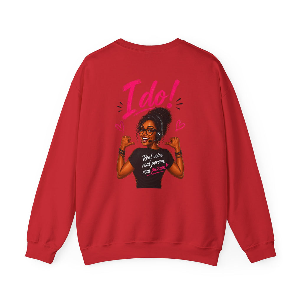 Crewneck Sweatshirt — “Bots Don’t Holler / I Do!” Voter Empowerment Graphic