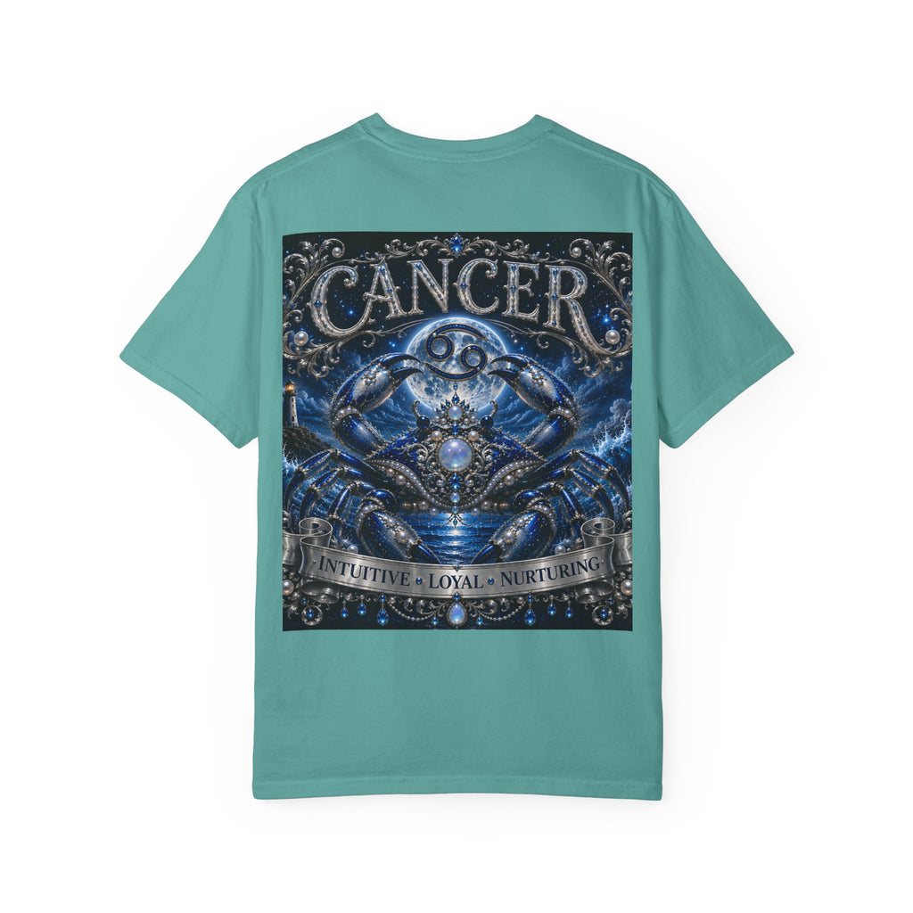 Cancer Zodiac T-Shirt — Blue Crab Astrology Tee (Intuitive, Loyal, Nurturing)