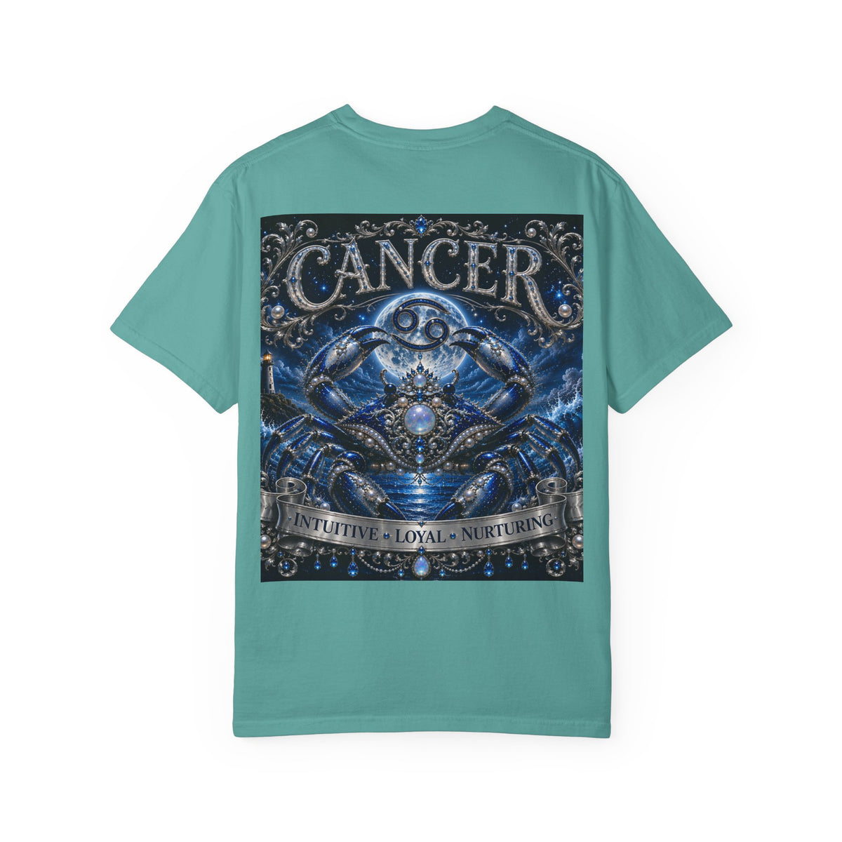 Cancer Zodiac T-Shirt — Blue Crab Astrology Tee (Intuitive, Loyal, Nurturing)