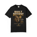 Built Different Christian Lion T-Shirt — "Built Right, Beautiful, Brilliant" Inspirational Faith Tee