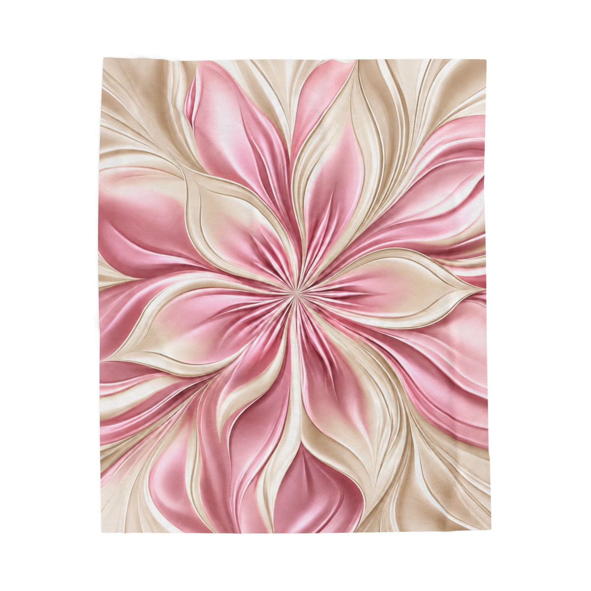 Floral Velvet Plush Blanket - Pink Satin Bloom Throw