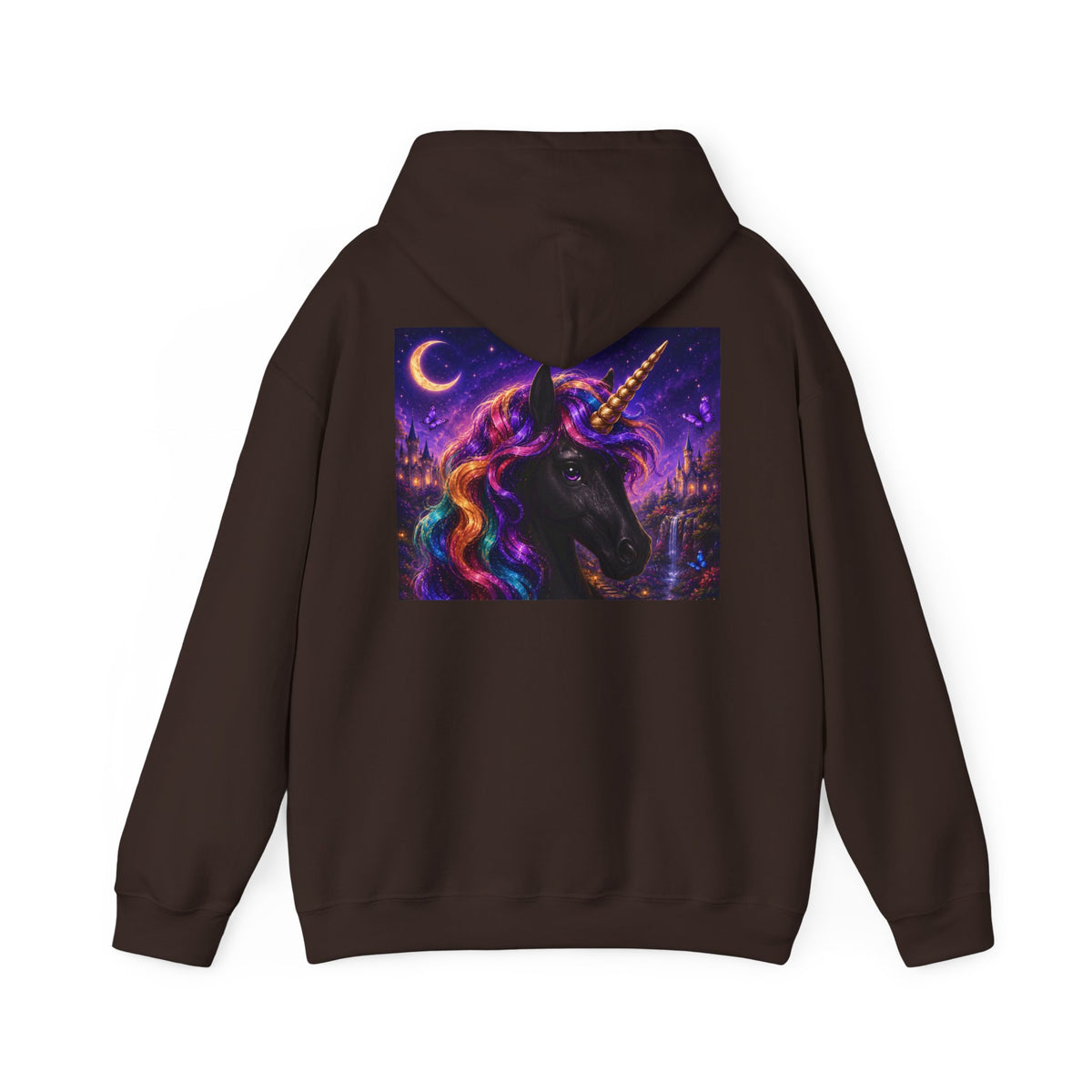 Unicorn Hoodie – Cosmic Rainbow Black Unicorn Pullover