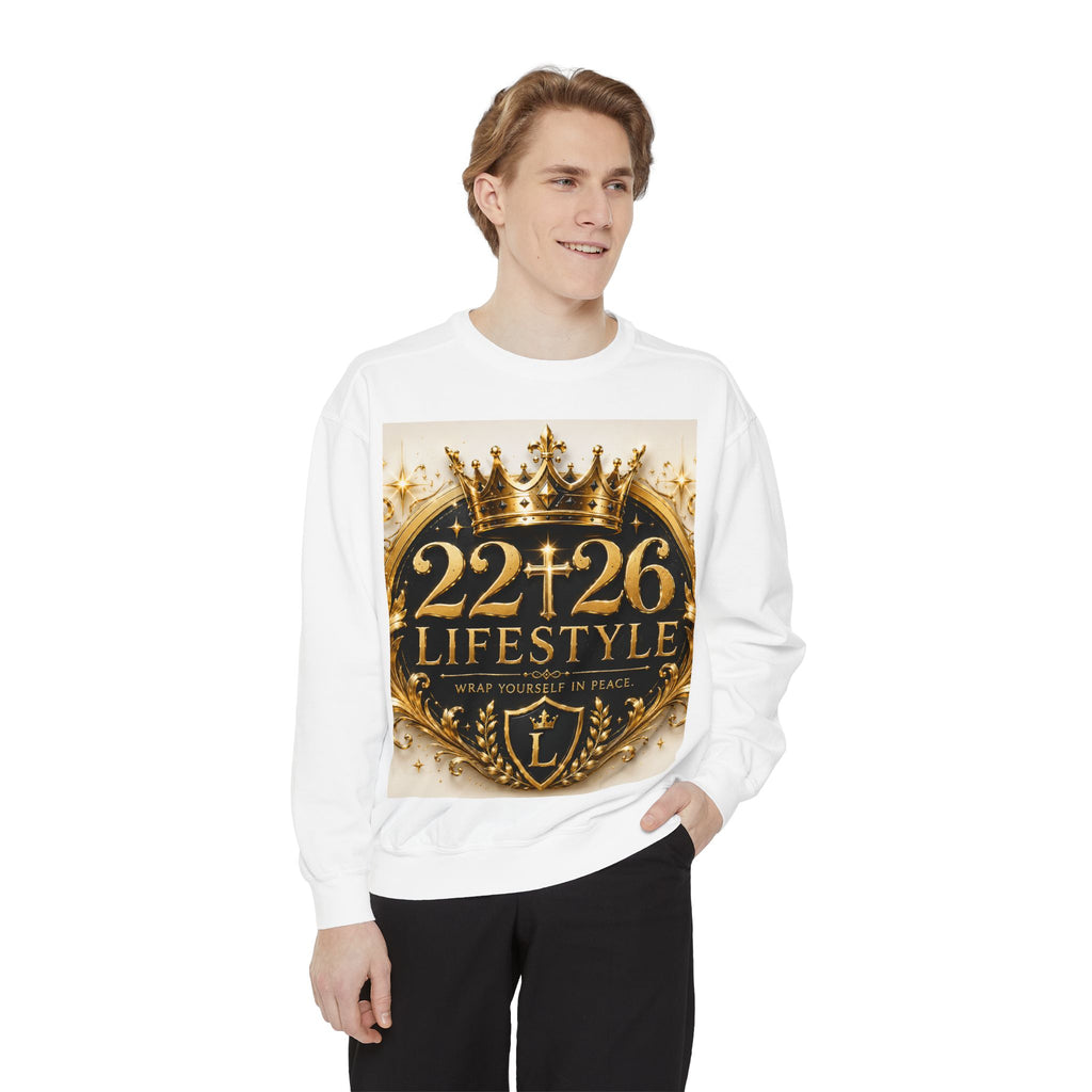 Crown Crest Sweatshirt – 22+26 Lifestyle Gold Emblem