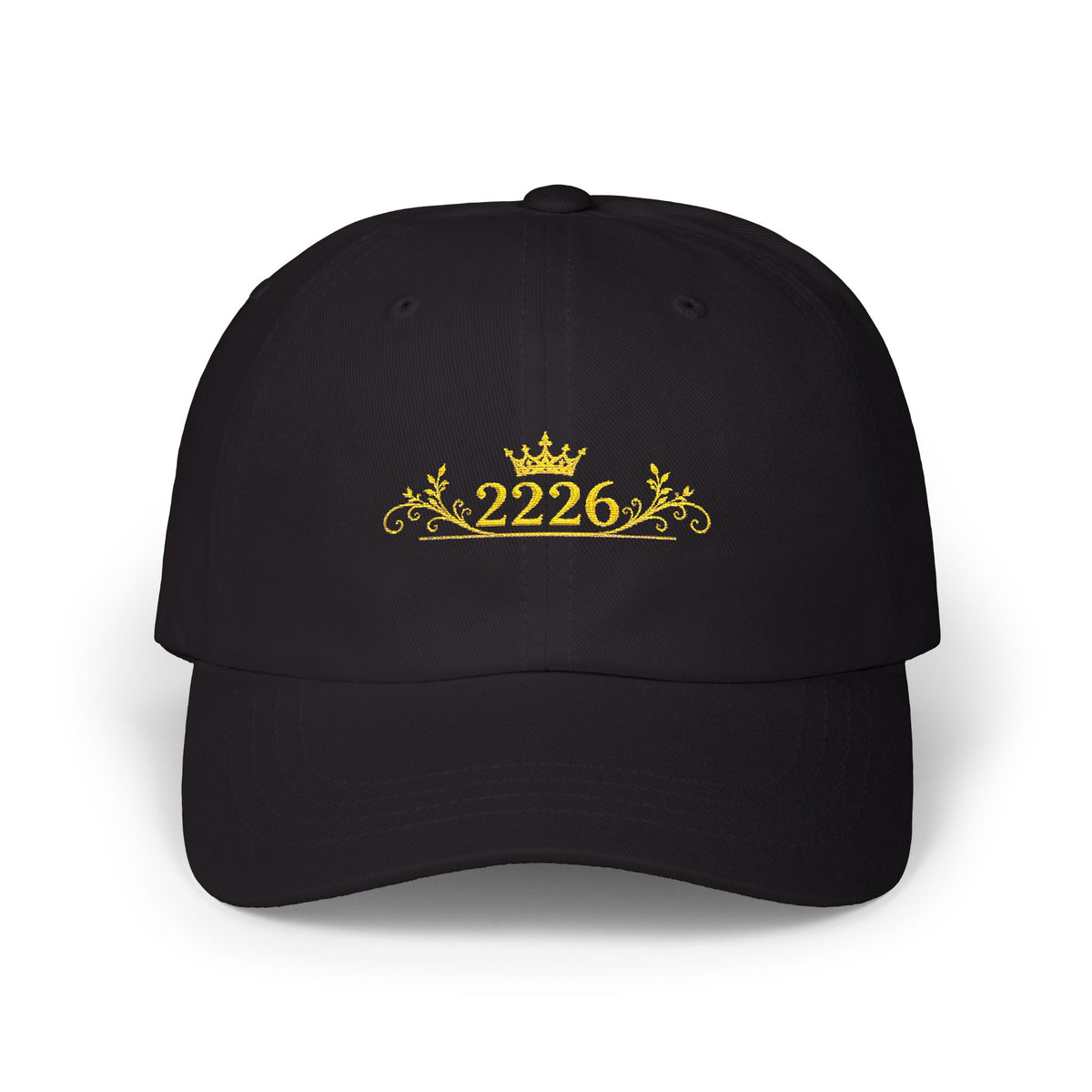 Classic Dad Cap — 2226 Gold Crown Embroidered Baseball Hat