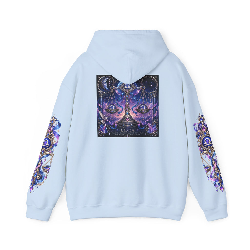 Libra Zodiac Hoodie — Celestial Scales Astrology Graphic Pullover