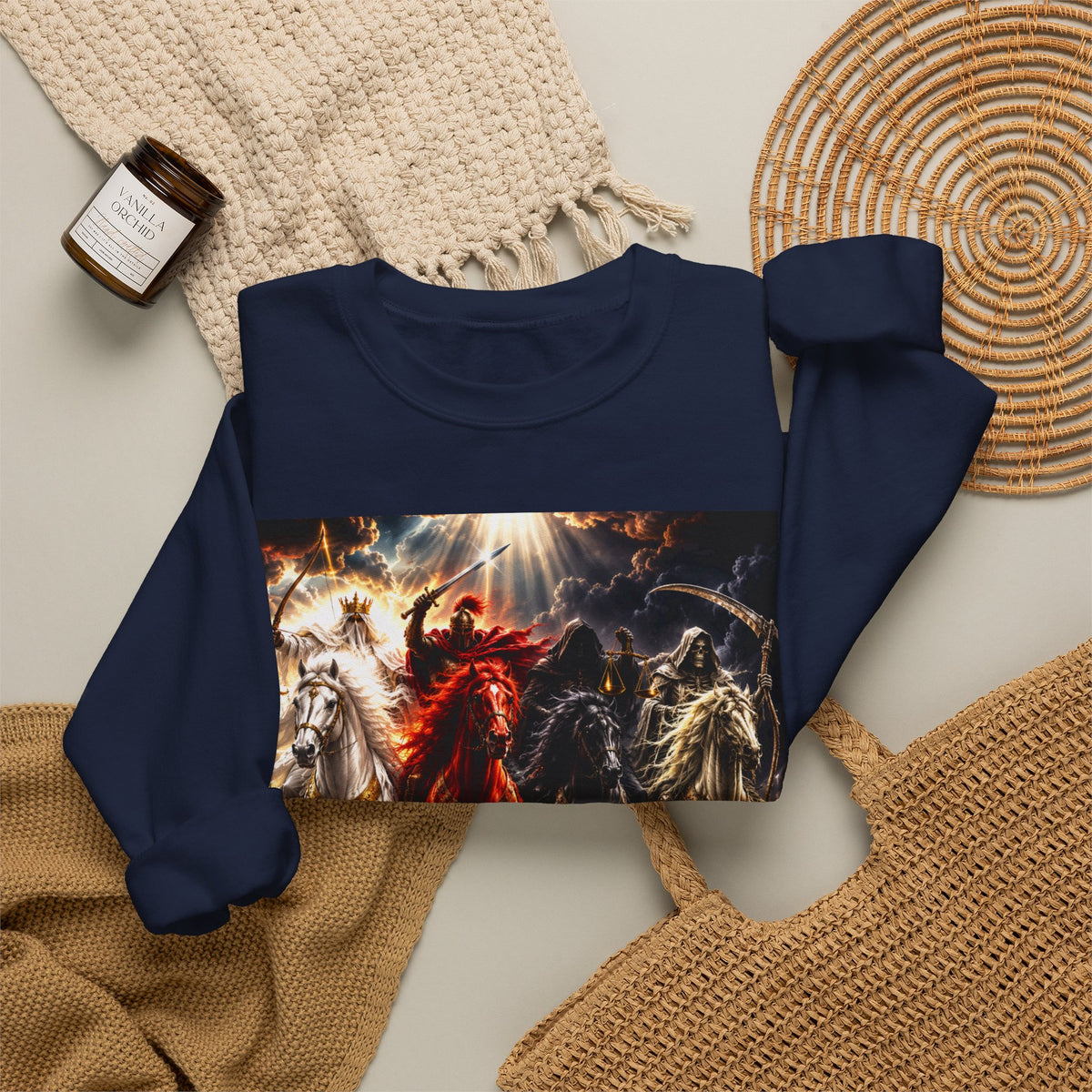 Revelation 6 Four Horsemen Sweatshirt — 2226 Apocalyptic Graphic Crewneck