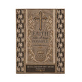 Faith Makes All Things Possible Velveteen Plush Blanket — Religious Inspirational Throw with Cross & Scripture (Matthew 19:26, Psalm 46:10)
