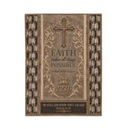 Faith Makes All Things Possible Velveteen Plush Blanket — Religious Inspirational Throw with Cross & Scripture (Matthew 19:26, Psalm 46:10)