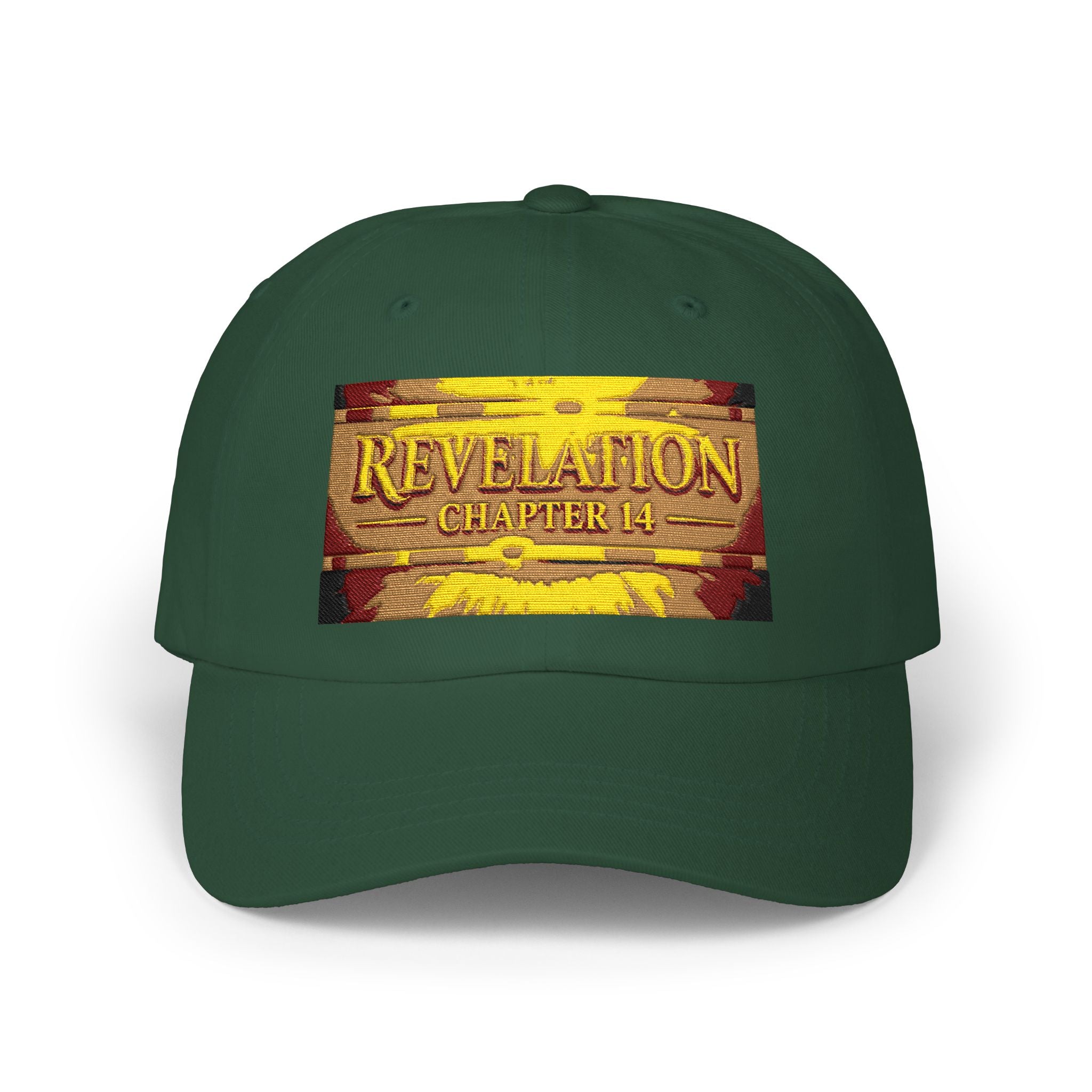 Revelation Chapter 4 White Dad Cap — Gold Vintage Bible Verse Hat