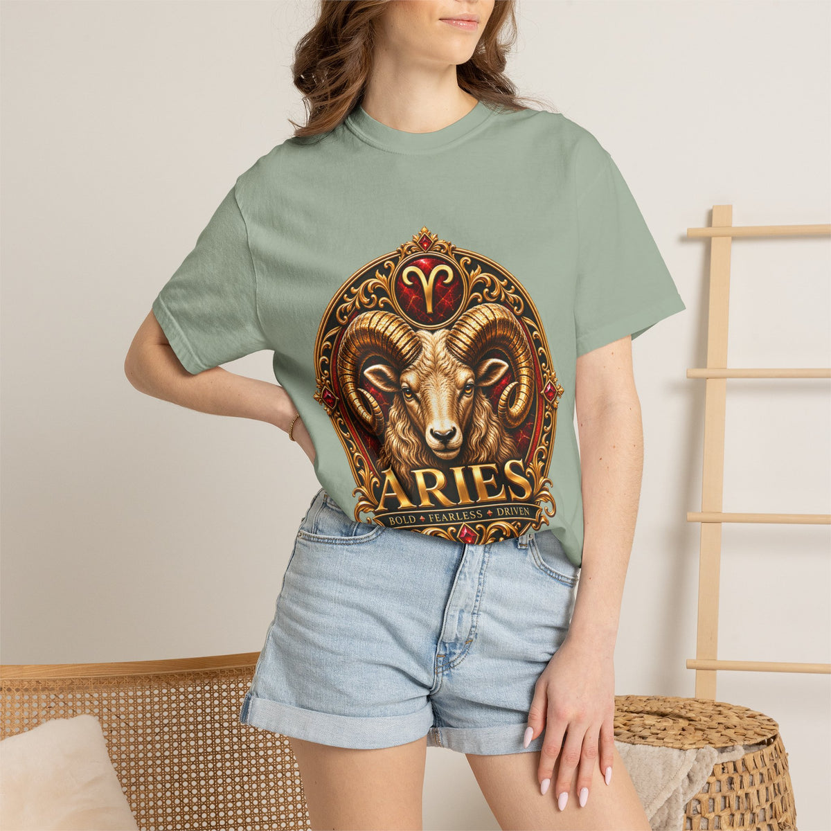 Aries Ram Zodiac T-Shirt — Bold Gold Astrology Tee