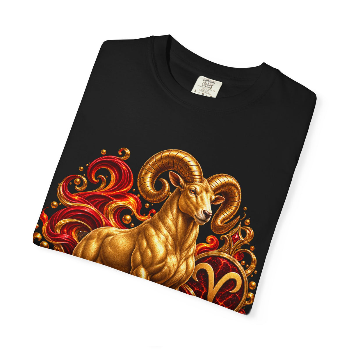 Aries Zodiac T-Shirt — Bold Ram Astrology Tee ("Aries")