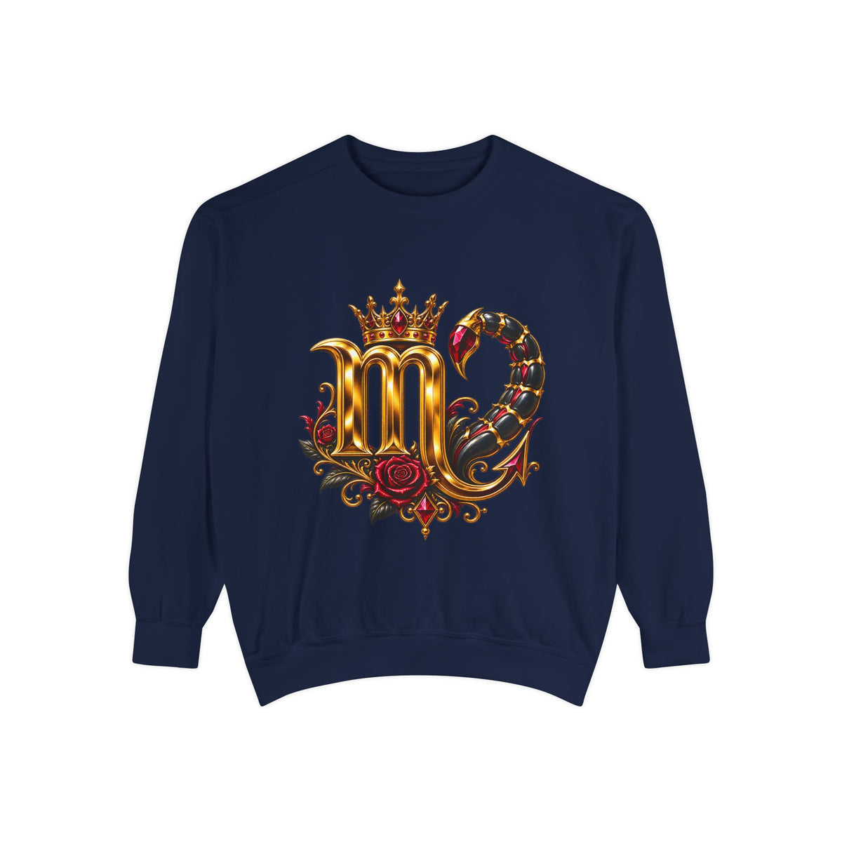 Scorpio Zodiac Sweatshirt — Regal Gold Scorpion Astrological Crewneck