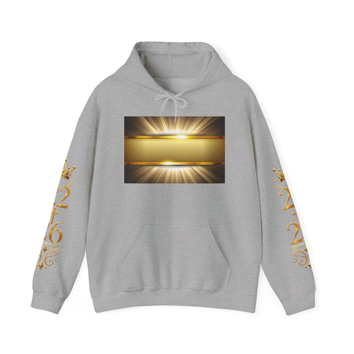 Harvest of the Earth Hoodie — Gold Crest Back Print with 2•26 Sleeve Design