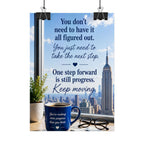 Motivational City View Poster – “You Don’t Need to Have It All Figured Out” Inspirational Wall Art