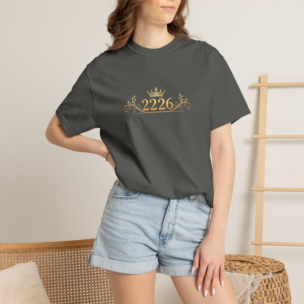 Royal Crest 2226 T-Shirt — Gold Crown Emblem Tee