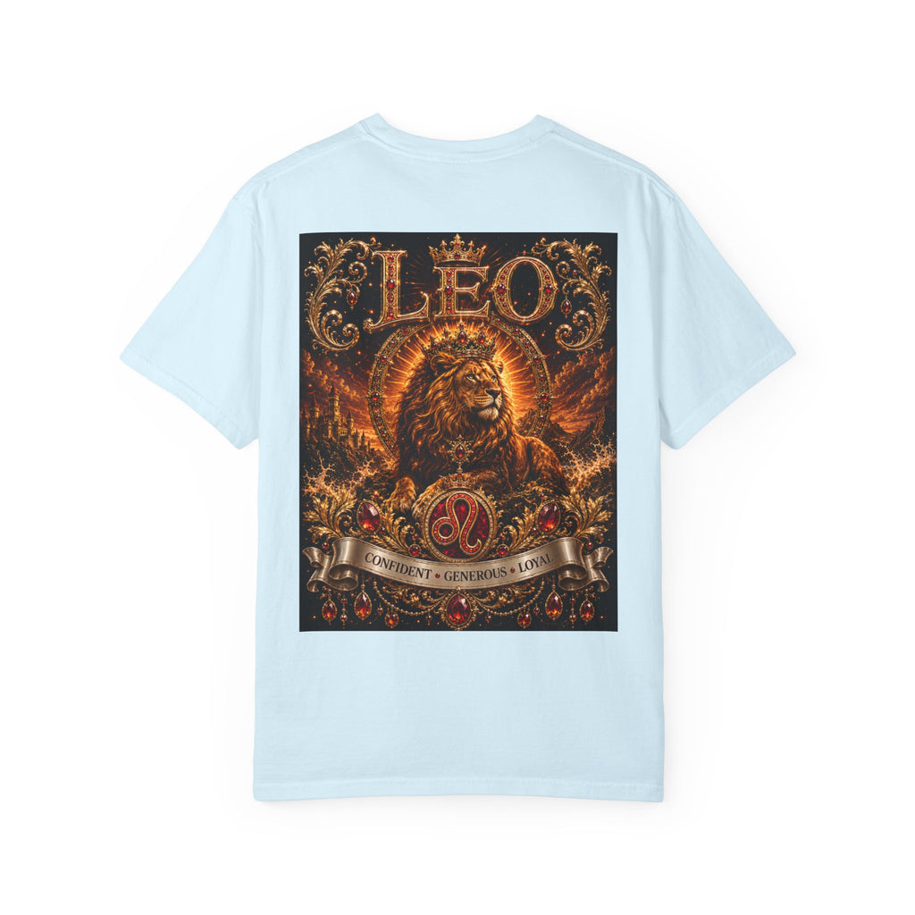 Leo Zodiac Lion T-Shirt — Regal Crowned Lion Astrology Tee