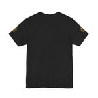 White Crown Logo Tee — Small Gold Crown Chest & Sleeve Graphic