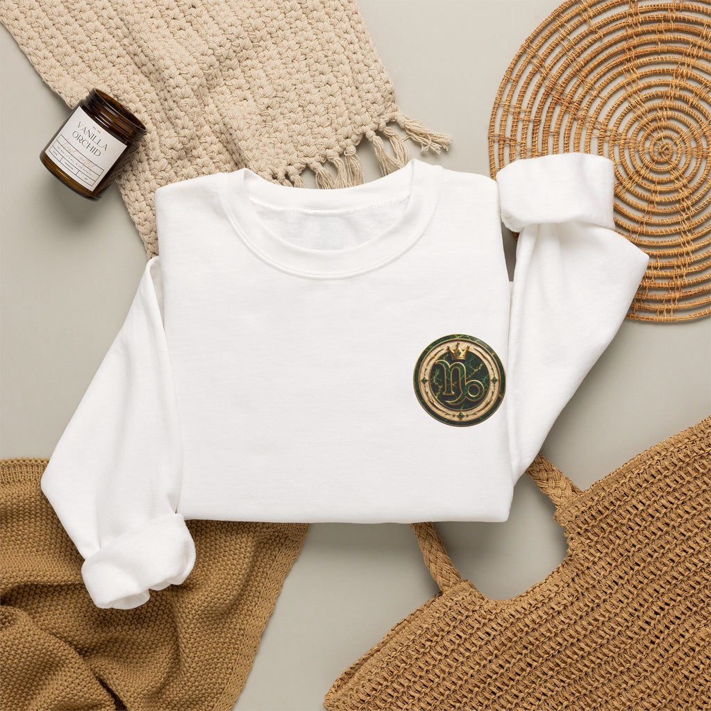 Capricorn Crewneck Sweatshirt — Zodiac Goat Graphic Pullover
