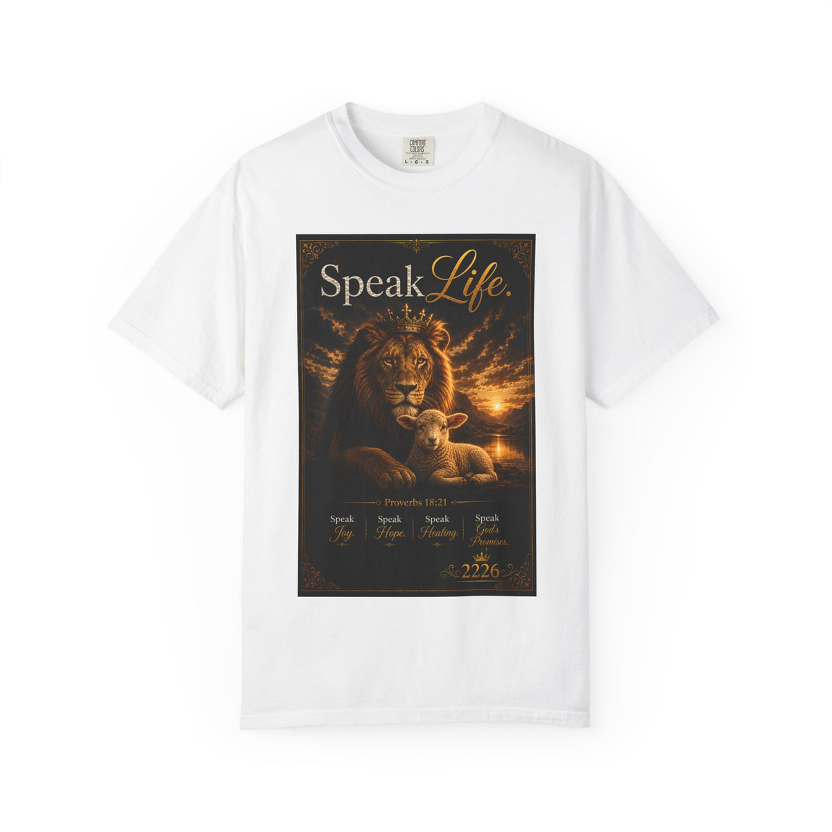 Kingdom Living Lion T-Shirt — "Speak Life" Christian Faith Graphic Tee