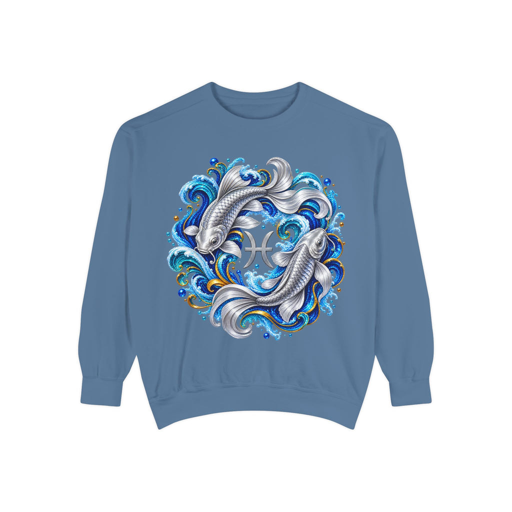 Pisces Zodiac Sweatshirt – Artistic Koi Fish Horoscope Pullover