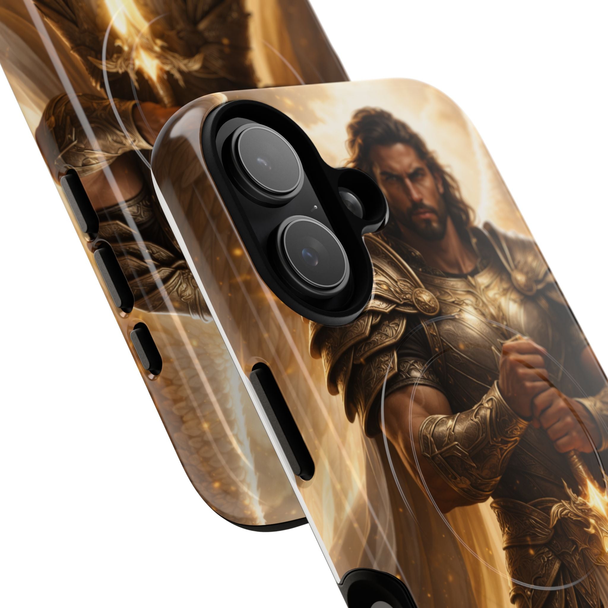 Warrior King Phone Case — Epic Golden Sword Armor Magnetic Tough Case