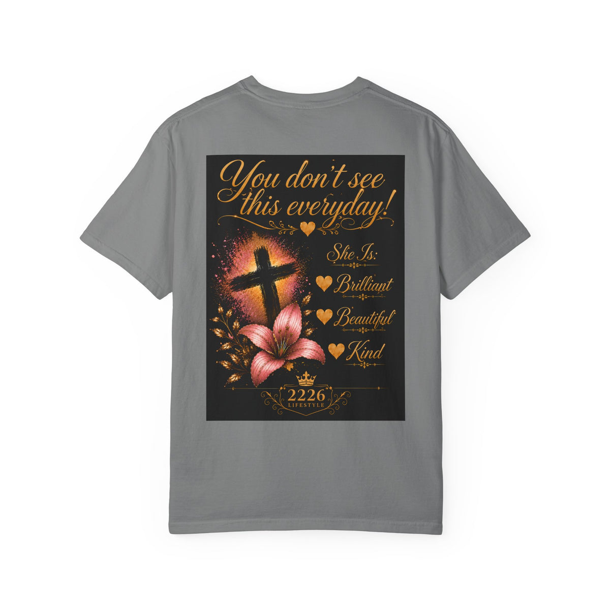 Kingdom Living Lion T-Shirt — Inspirational Christian Cross Floral Tee
