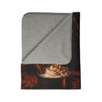 Autumn Cozy Fleece Sherpa Blanket – Pumpkin Spice Candles & Cocoa Throw