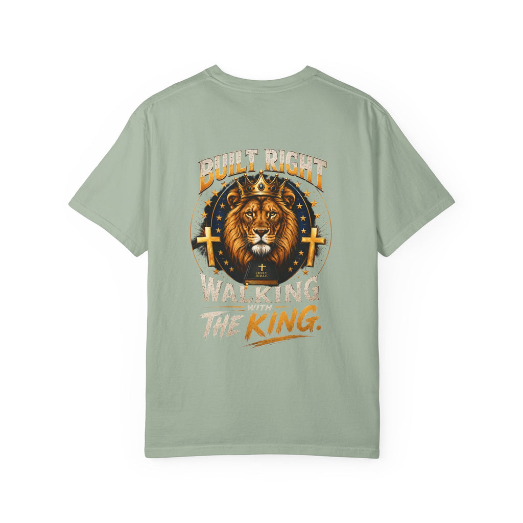 Lion 'Built Right, Walking the King' Graphic T‑Shirt