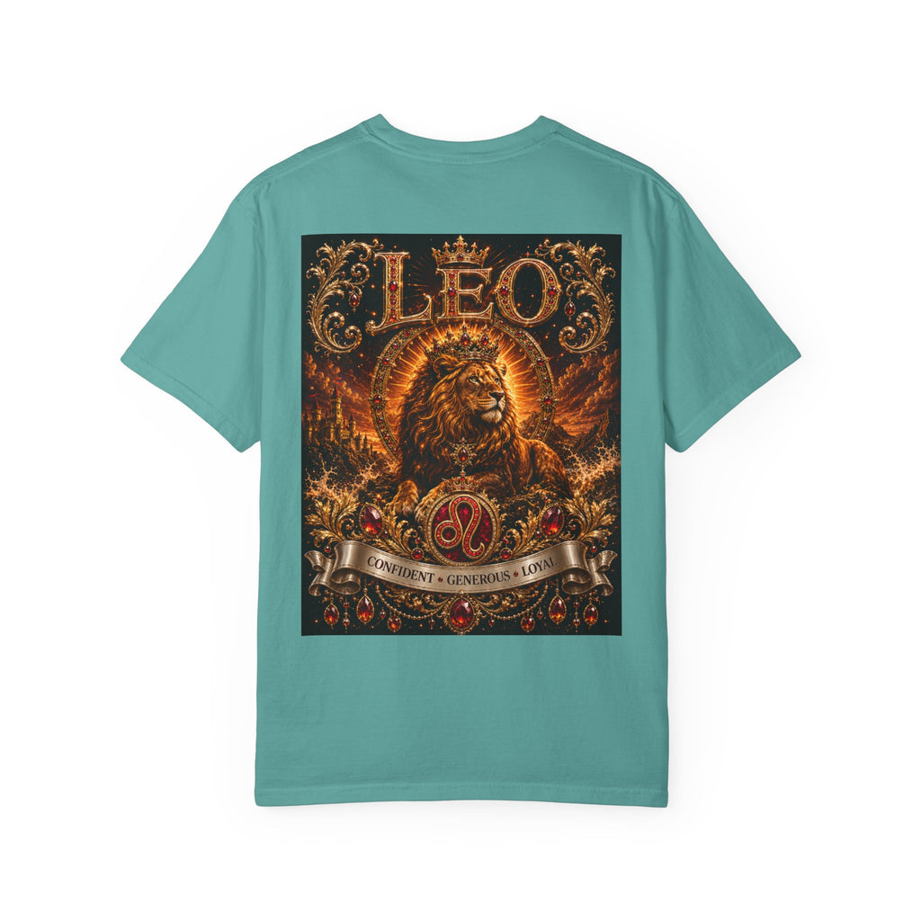 Leo Zodiac Lion T-Shirt — Regal Crowned Lion Astrology Tee