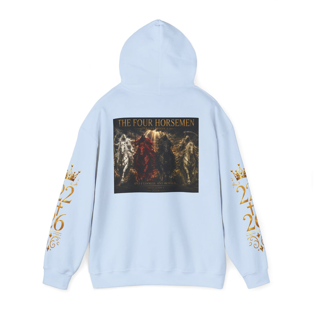 Revelation 6 Four Horsemen Hoodie – Apocalyptic Biblical Graphic Sweatshirt