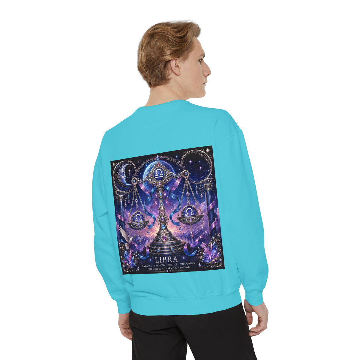 Libra Zodiac Sweatshirt — Scales Astrology Graphic Crewneck