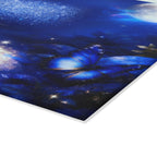 Moonlit Fantasy Glass Cutting Board — Blue Nightscape Lakeside Design